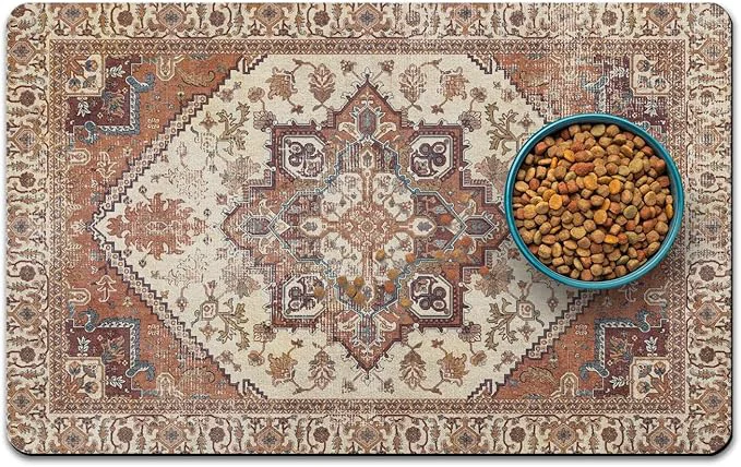 Fine Crafted Dog Food Mats for Floors Absorbent and Quick-Drying Pet Cat Food Mat Flexible