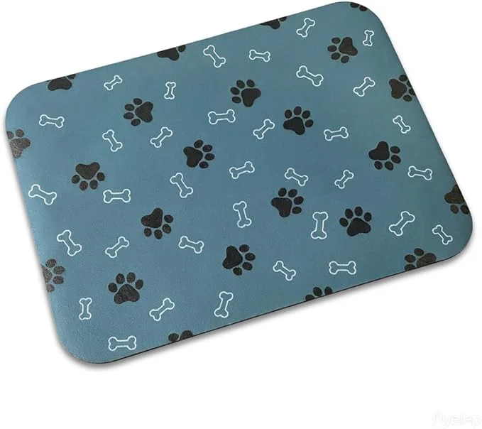 Green Pet Cat Dog Food Mat Non Slip Mat Enhanced