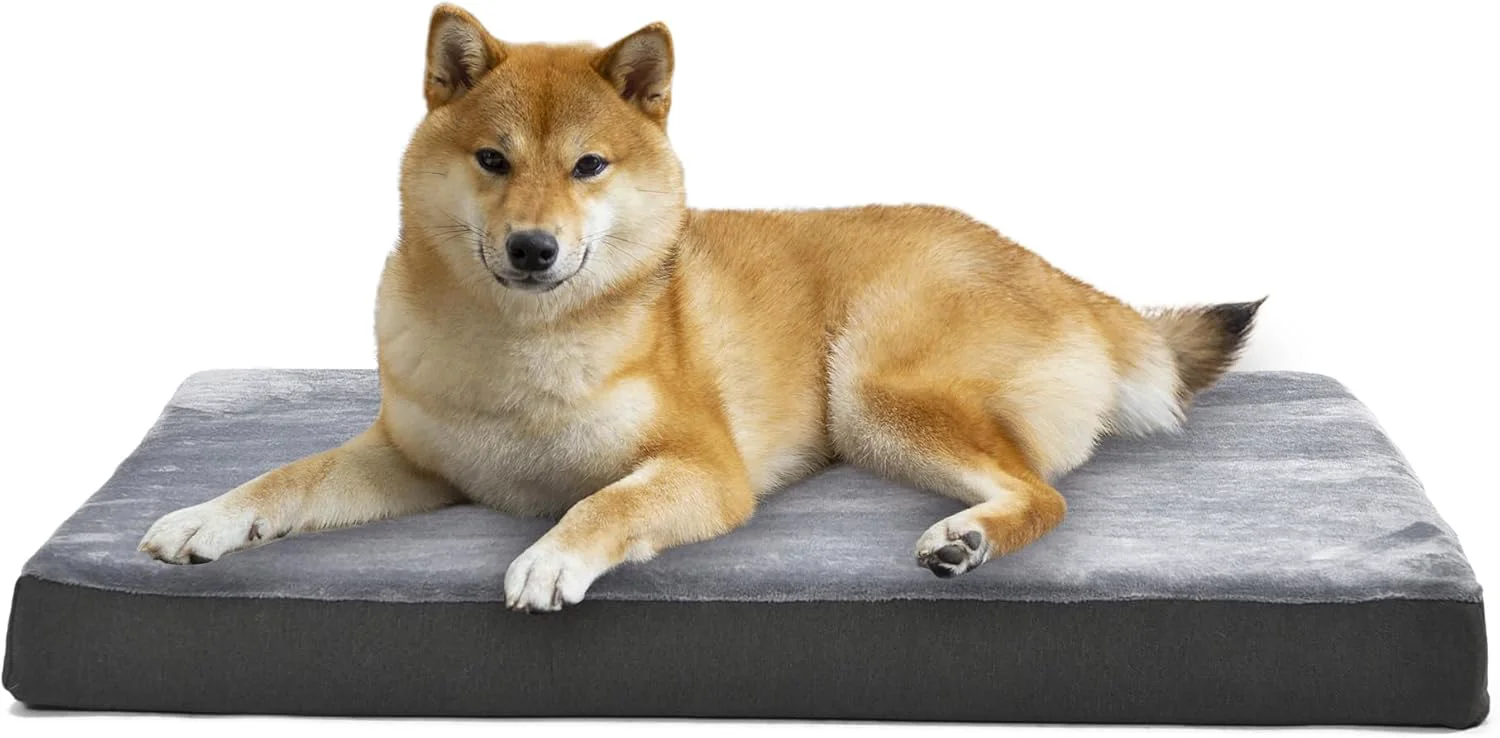 Superior Amazon Basics Dog Bed with Cooling Gel Memory Foam Pressure-Relief Support for Dogs up to 90lbs Non-Slip Bottom Machine Washable Cover Extra Large Sized 41 x 29 Grey Soft