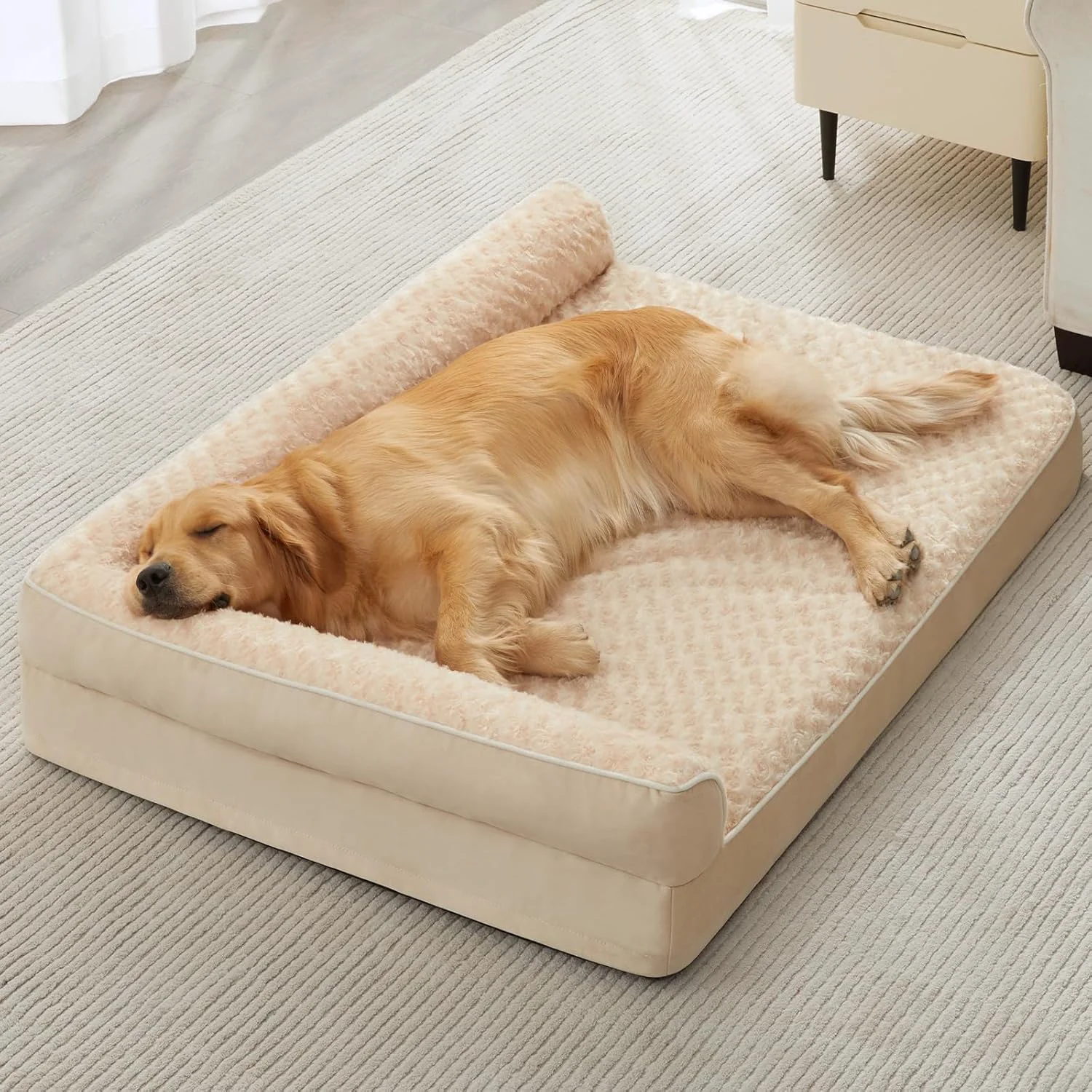 Trusted BFPETHOME Orthopedic Dog Beds for Large Dogs-Waterproof Sofa Dog Bed with Removable Washable Cover Large Pet Bed with Waterproof Lining and Nonskid Bottom Pet Bed for Dogs Recyclable