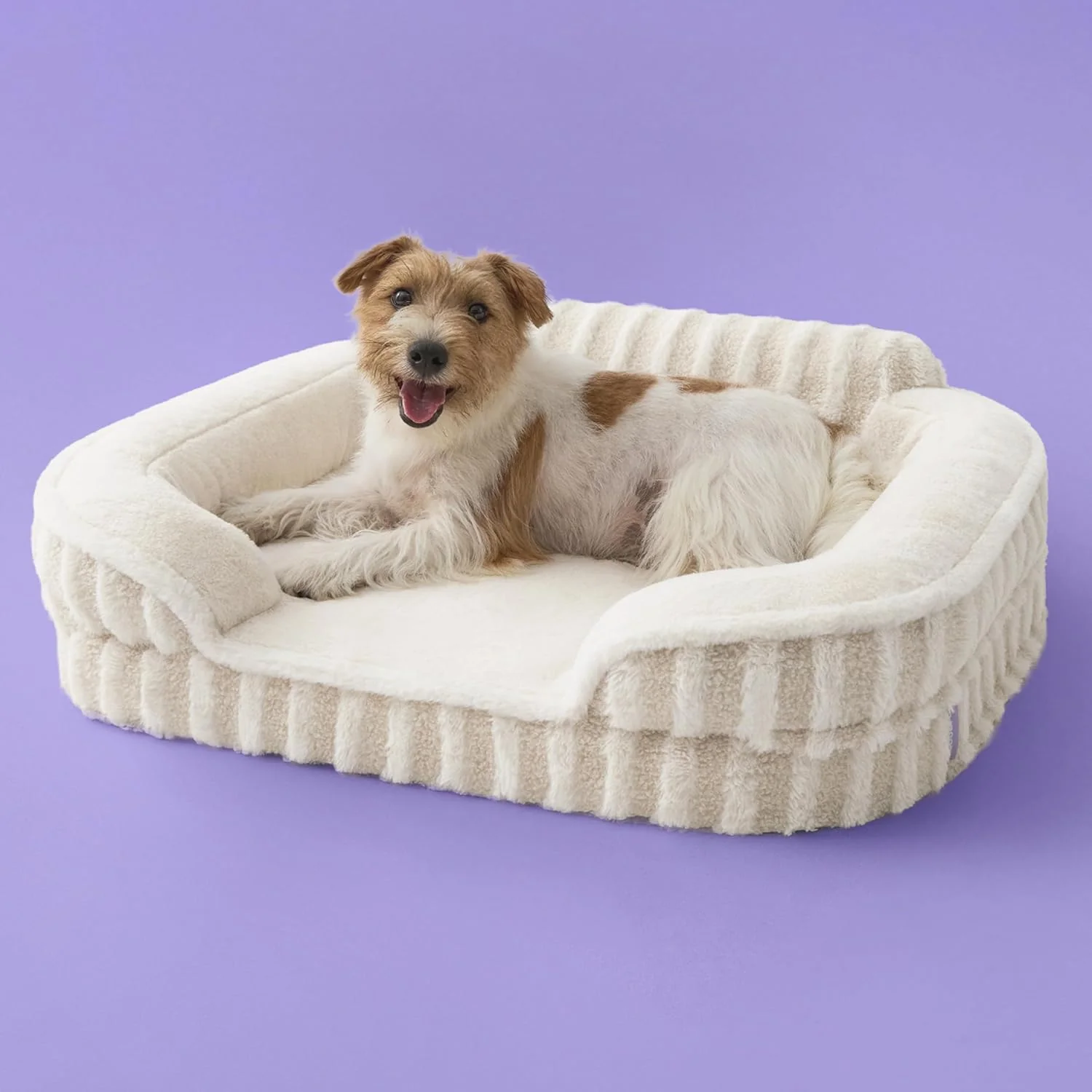 Expertly Made LE SURE Cute Dog Bed Medium Size Dog Orthopedic Waterproof Medium Pet Beds with Sides Non-Slip Bottom and Egg-Crate Foam Pet Couch Sofa with Washable Removable Cover Beige Fine Crafted