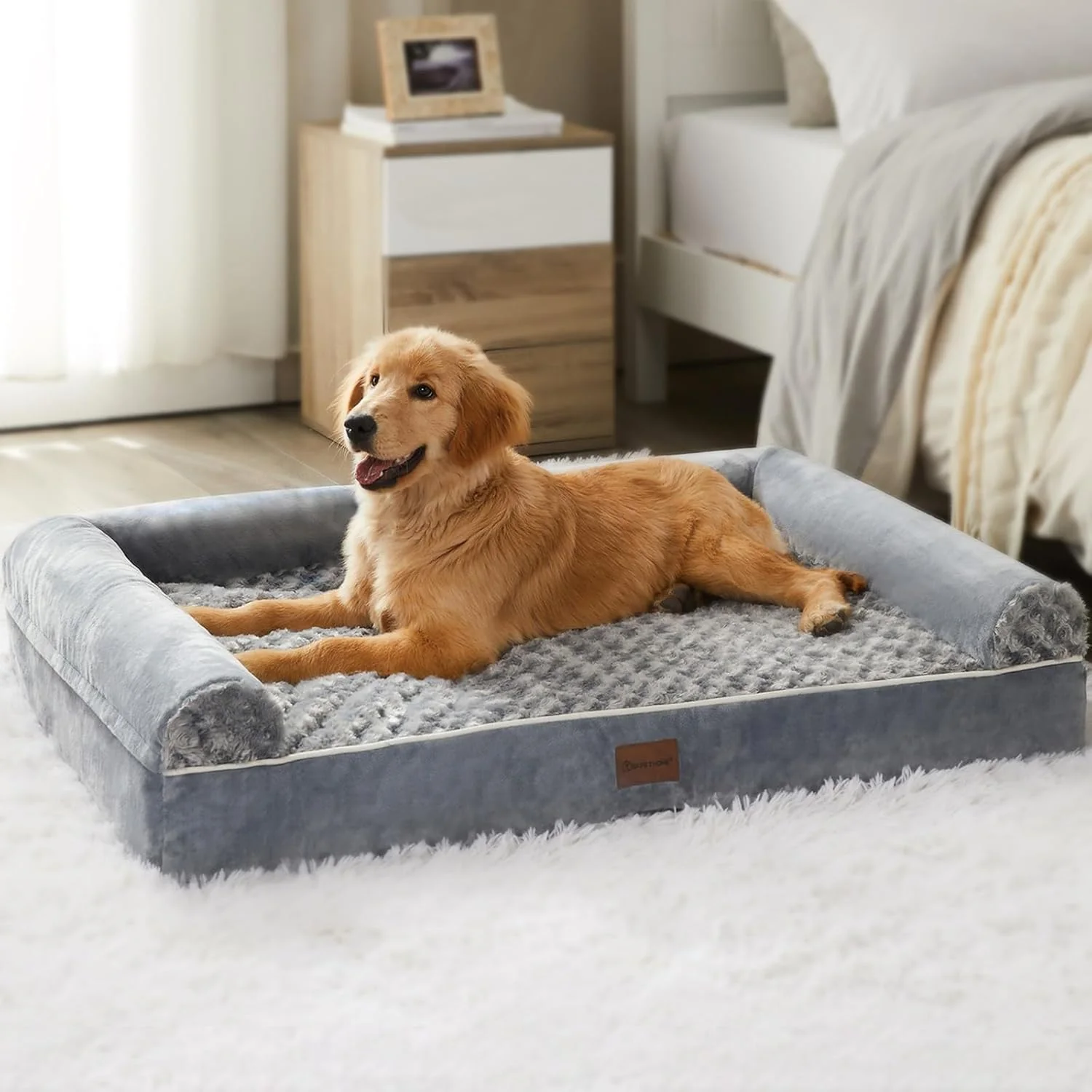 Versatile BFPETHOME Dog Beds for Large Dogs Orthopedic Dog Bed for Medium Large Dogs Big Waterproof Couch Pet Bed with Removable Washable Cover Sophisticated