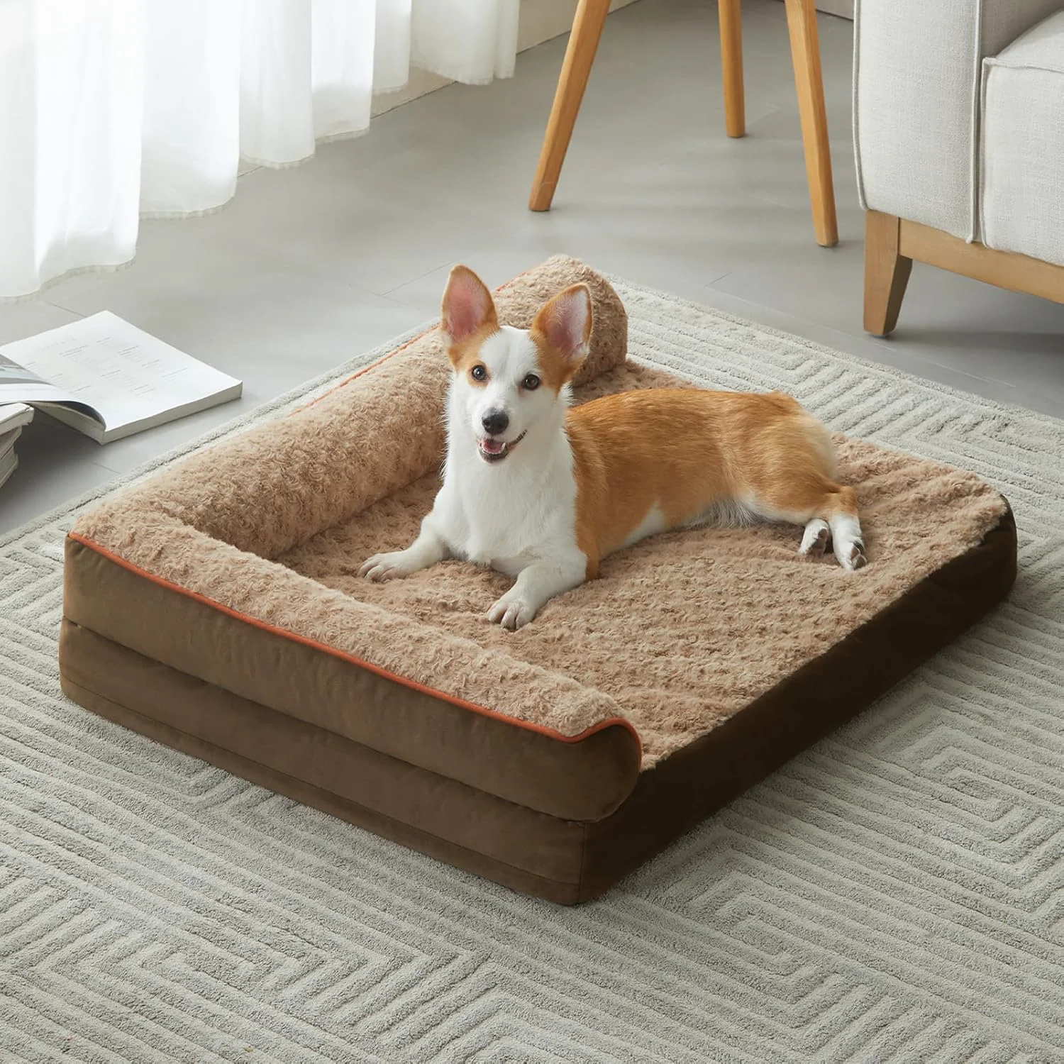 Carefully Designed BFPETHOME Orthopedic Dog Beds for Large Dogs-Waterproof Sofa Dog Bed with Removable Washable Cover Large Pet Bed with Waterproof Lining and Nonskid Bottom Pet Bed for Dogs Original