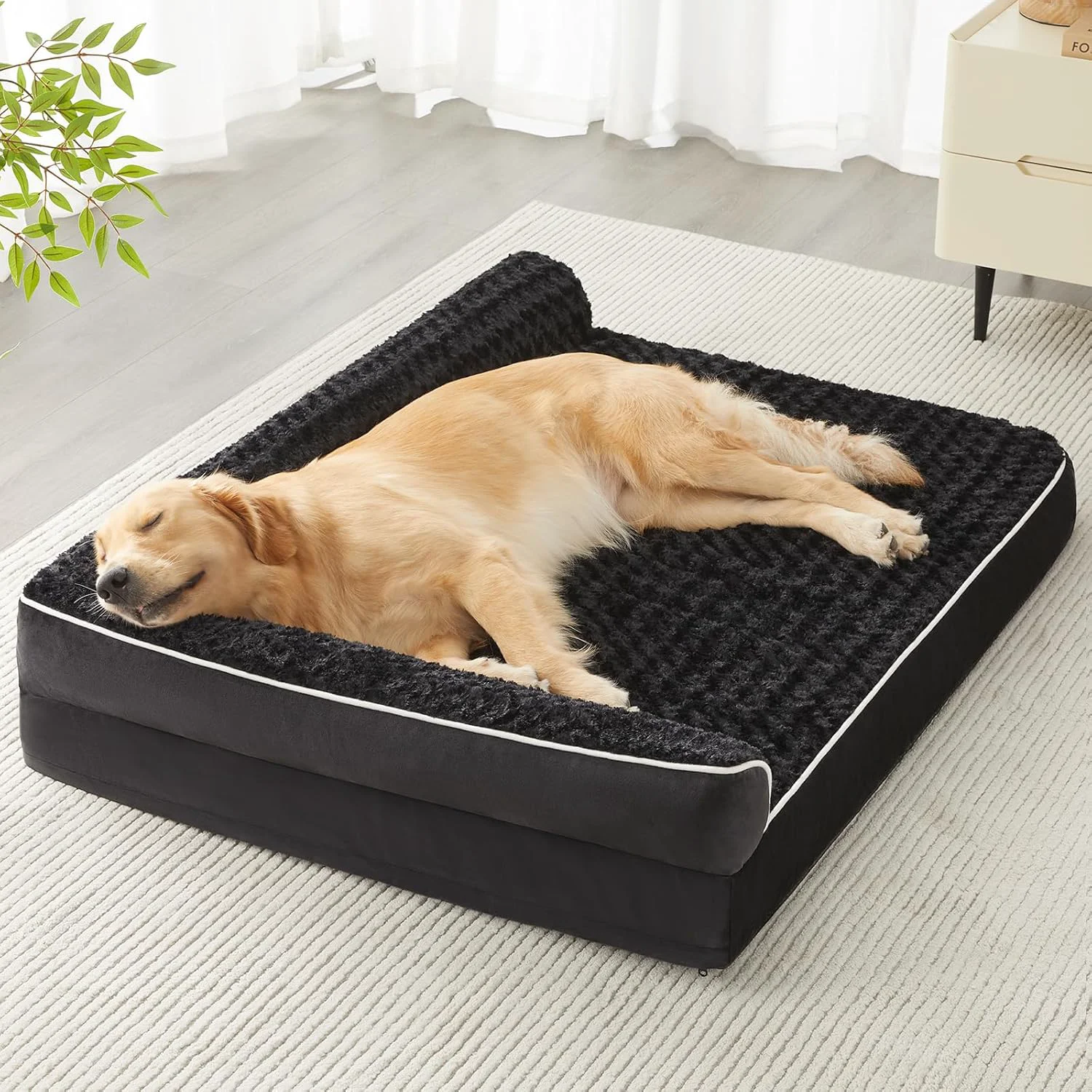 World-Class BFPETHOME Orthopedic Dog Beds for Large Dogs-Waterproof Sofa Dog Bed with Removable Washable Cover Big Pet Bed with Waterproof Lining and Nonskid Bottom Pet Bed for Large Dogs Convenient