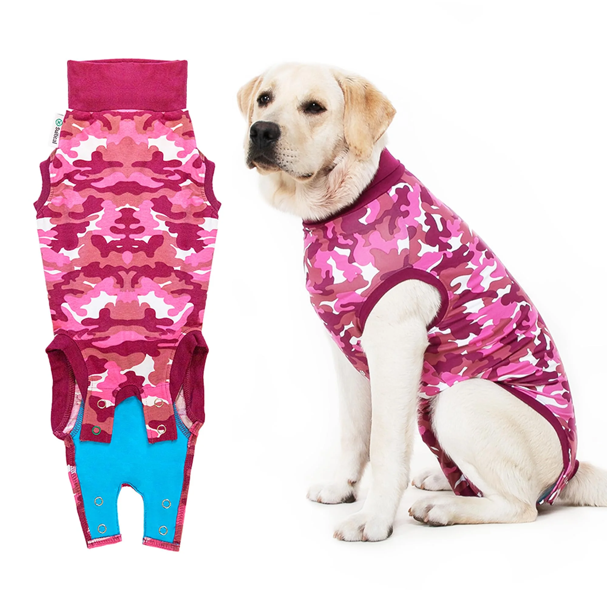 Breathable Suitical Recovery Suit for Dogs Post-Surgery Comfort Skin Care M 24-28.3 in Pink Camouflage Superior