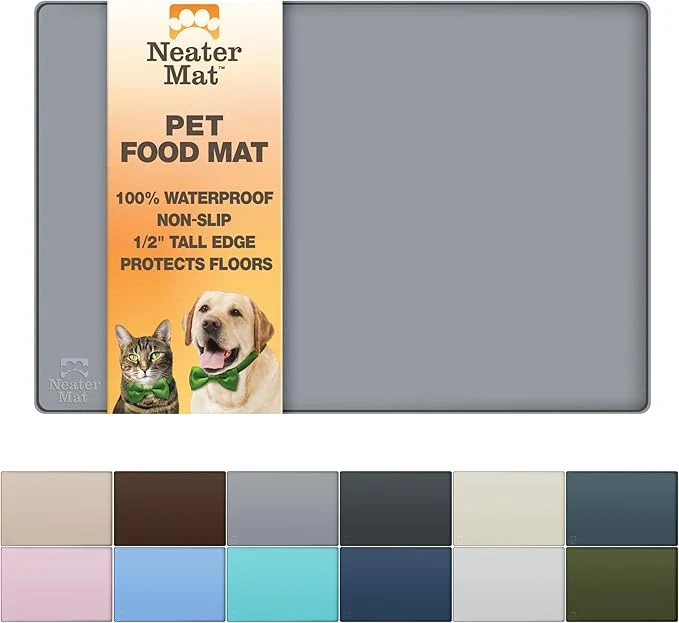 Fast Neater Pet Brands Neater Mat Cat Dog Food Mat Waterproof BPA- Silicone Authentic