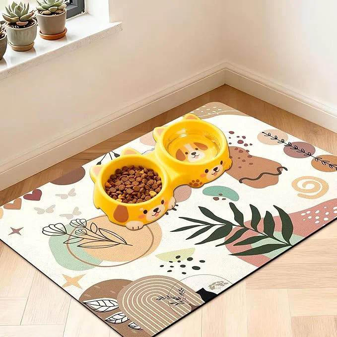 High-Grade Pet Feeding Mat for Floors Waterproof Dog Mat for Food and Water Absorbent Smooth