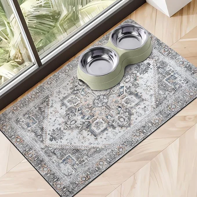 Top-Quality Dog Food Mats for Floors Absorbent Pet Cat Food Mat Enhanced