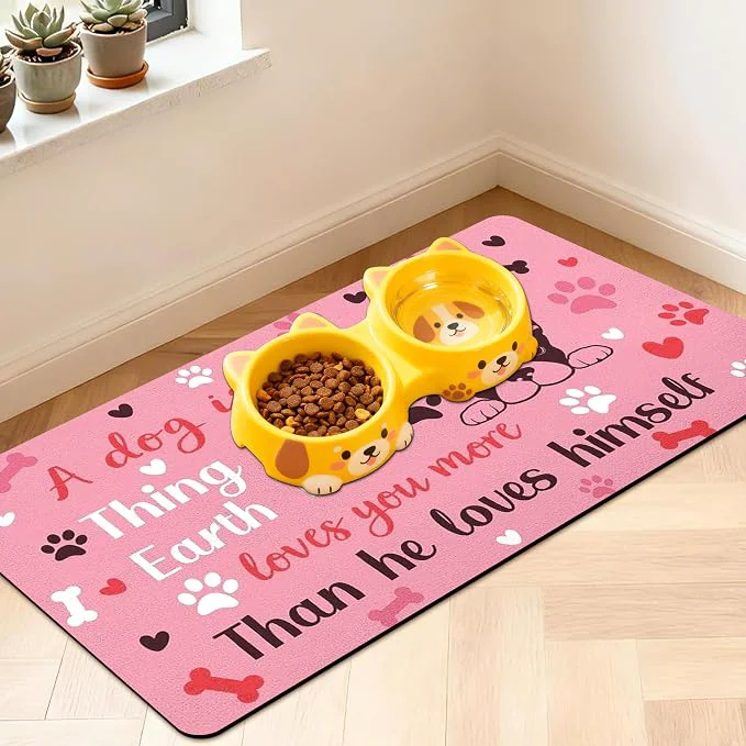 High-Performance Pet Feeding Mat for Floors Waterproof Dog Mat for Food and Water Absorbent User-Friendly