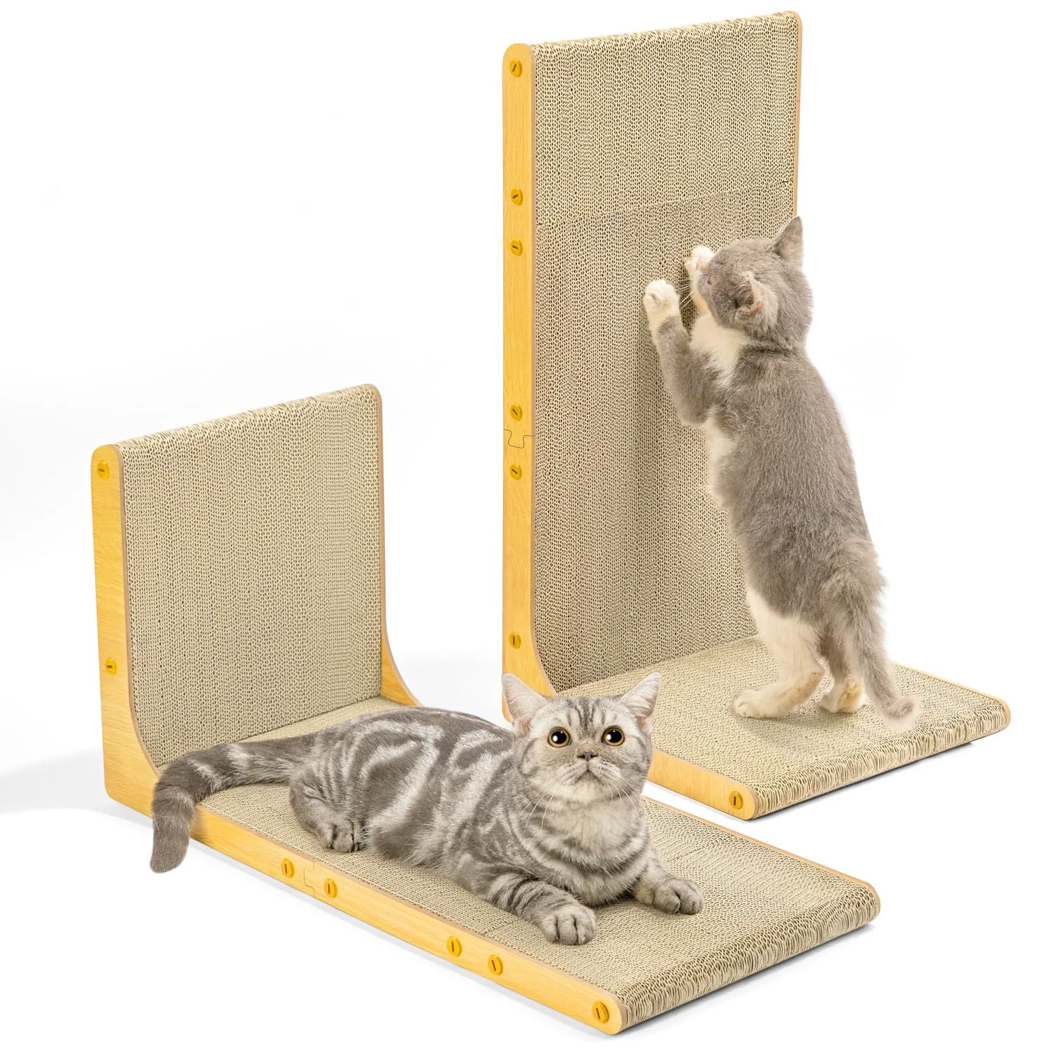 Authentic Conlun Cardboard Cat Scratcher — 23-Inch L-Shape Wall-Mounted 2-Pack Sophisticated