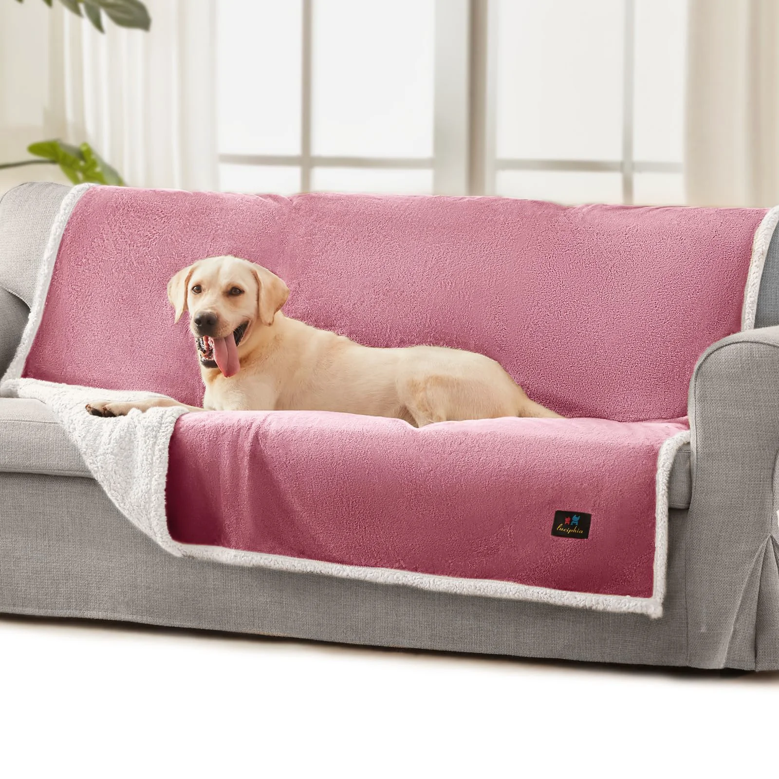 Efficient Luciphia Waterproof Bed Blanket - Reversible Fleece Sherpa 65x57 Pink White Washable Environmentally Friendly