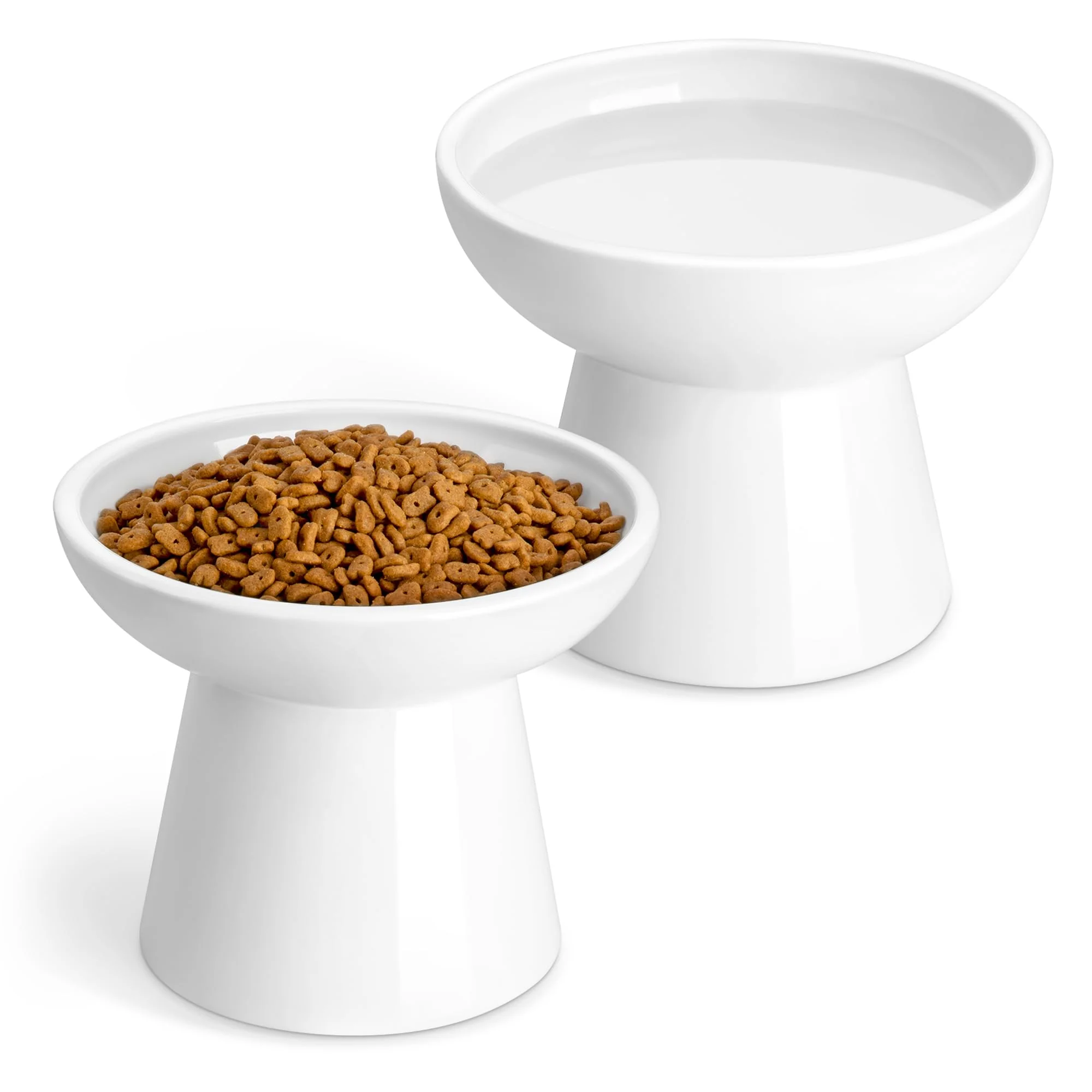 Dependable Vancasso d Cat Bowls 2-Pack – Ceramic Raised Dishes for Cats Small Dogs 5.1-Inch Height 6.2-Inch Opening Premium Material