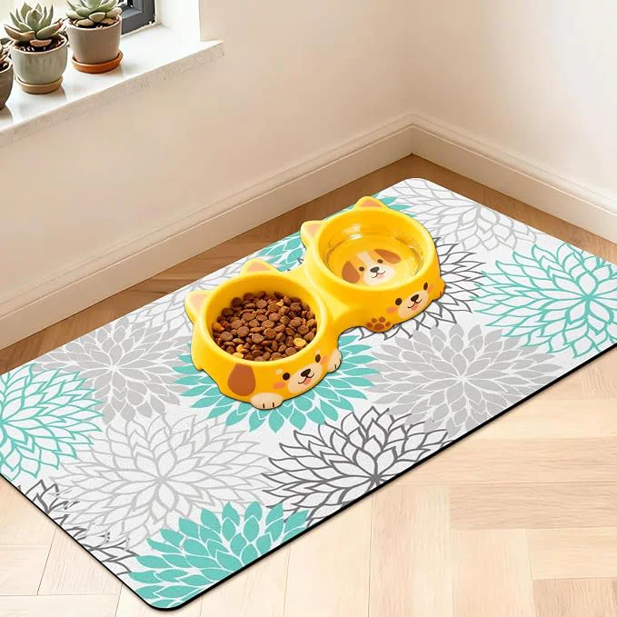 Flexible Pet Feeding Mat for Floors Waterproof Dog Mat for Food and Water Absorbent Fine Crafted