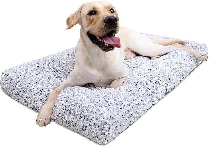 Traditional KSIIA Washable Dog Bed Deluxe Plush Dog Crate Pad Comfy Pet Bed Non-Slip Kennel Easy-to-Use