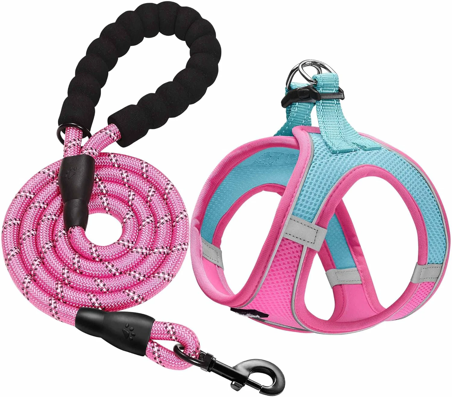 Advanced haapaw Dog Harness with Leash Set No Pull Adjustable Reflective Step-in Puppy Harness with Thickened Padded Vest for Extra-Small Small Medium Dogs Flexible