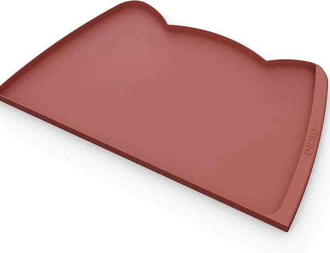 Solid OHMO Dog Food Mat w Residue Collection Pocket Silicone Pet Feeding Mat Selected