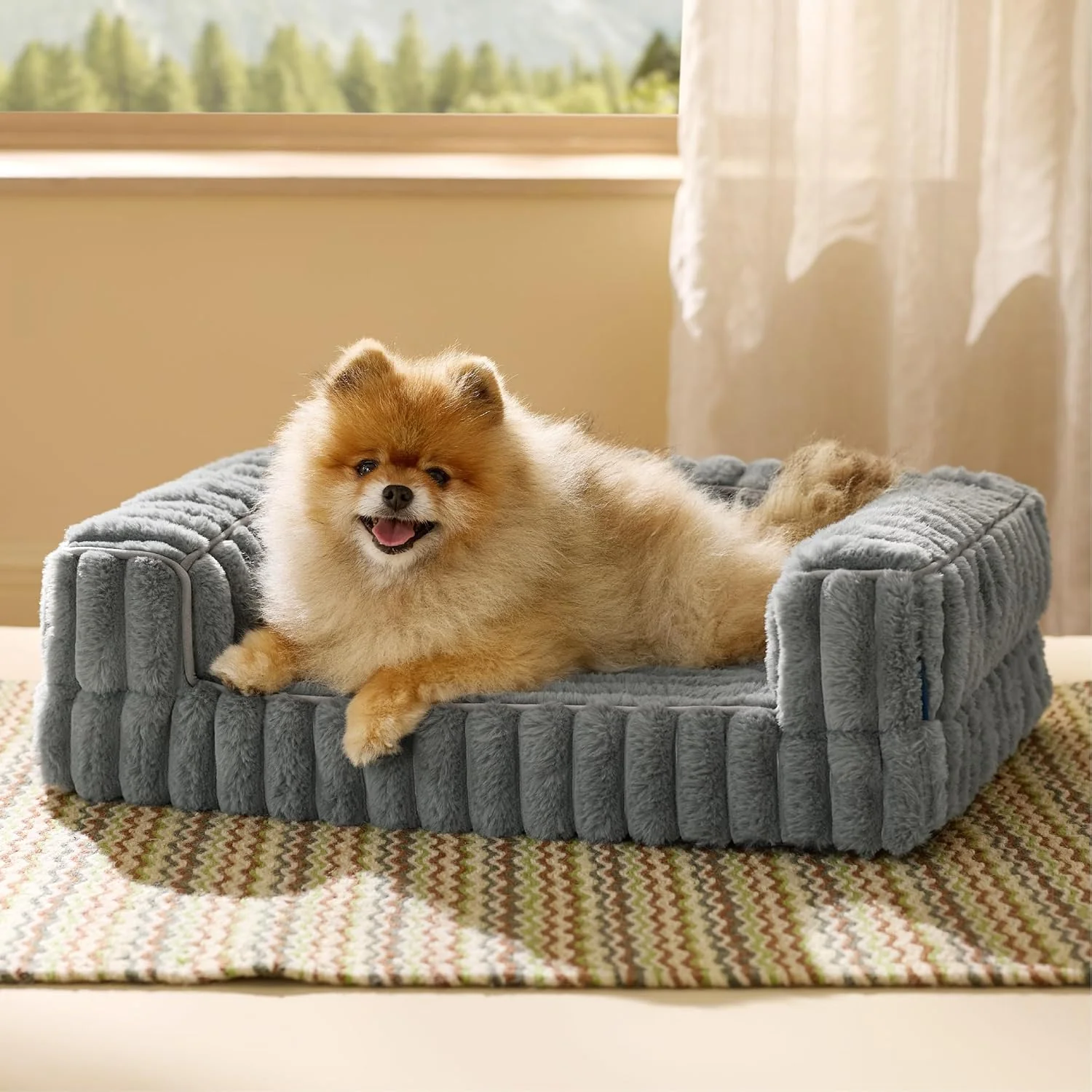 Comfortable Bedsure Orthopedic Dog Bed for Small Dogs Waterproof Memory Foam Small Pet Beds with Sides Non-Slip Bottom and Egg-Crate Foam Medium Dog Couch Sofa with Washable Removable Corduroy Cover Grey High-End