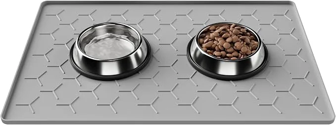 Effective Pieviev 24''x16'' Dog Cat Food Bowl Mat Silicone Waterproof Food Grade Pet Innovative