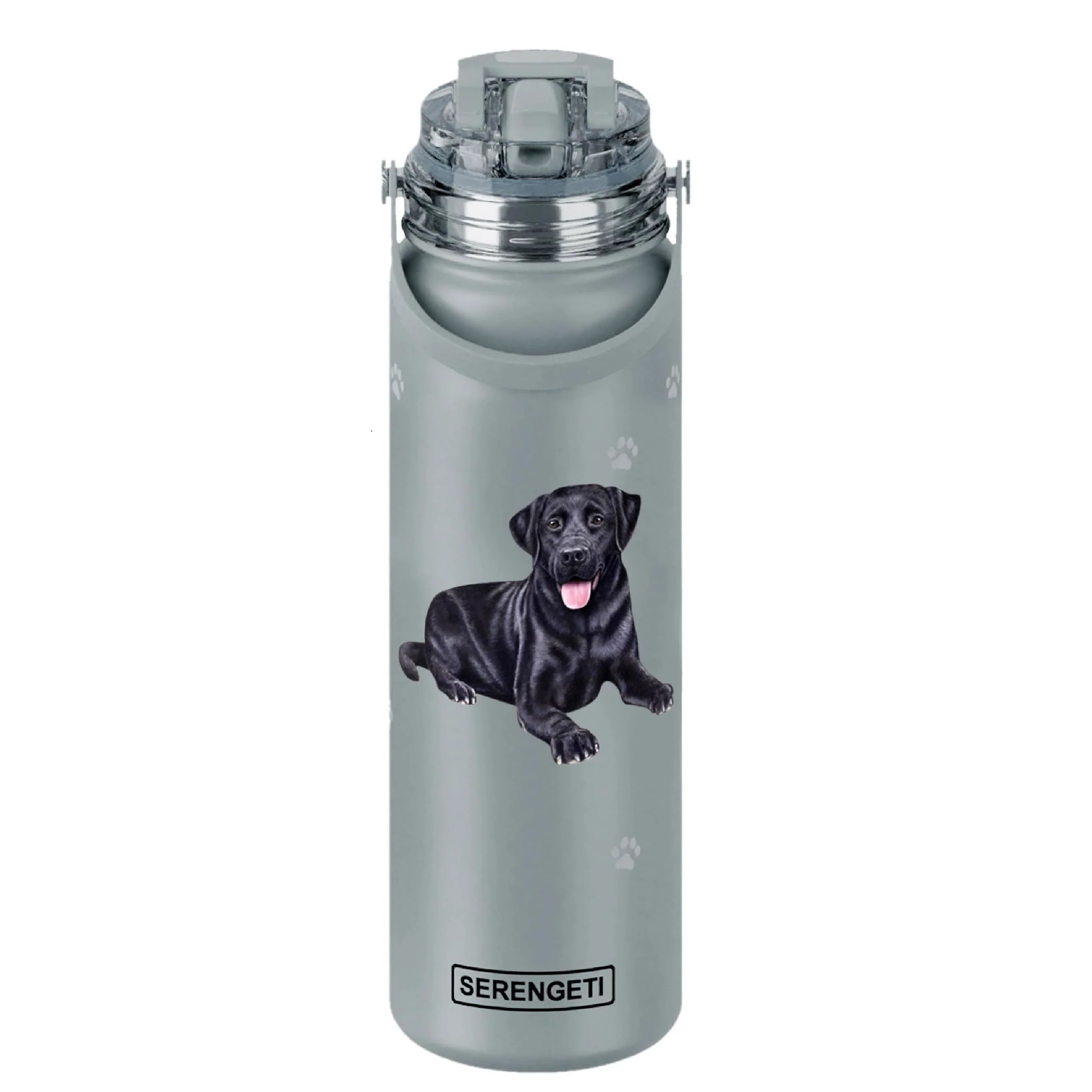 Fast E S Pets Serengeti 24 oz Stainless Steel Water Bottle — Double-Walled Spill-Proof Lid 3D Labrador Artwork Long-Lasting
