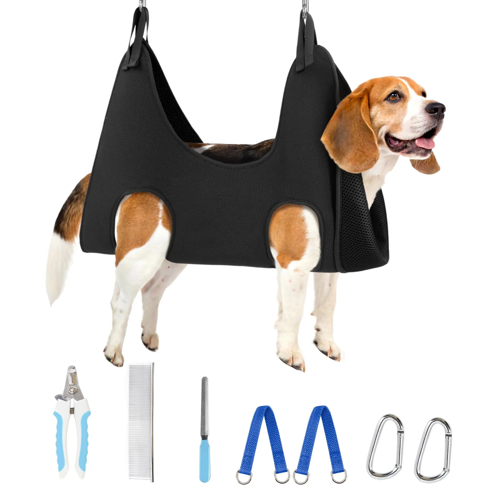 Reusable Supet Dog Grooming Hammock Harness – Nail Trim Grooming Sling Black L Specialty