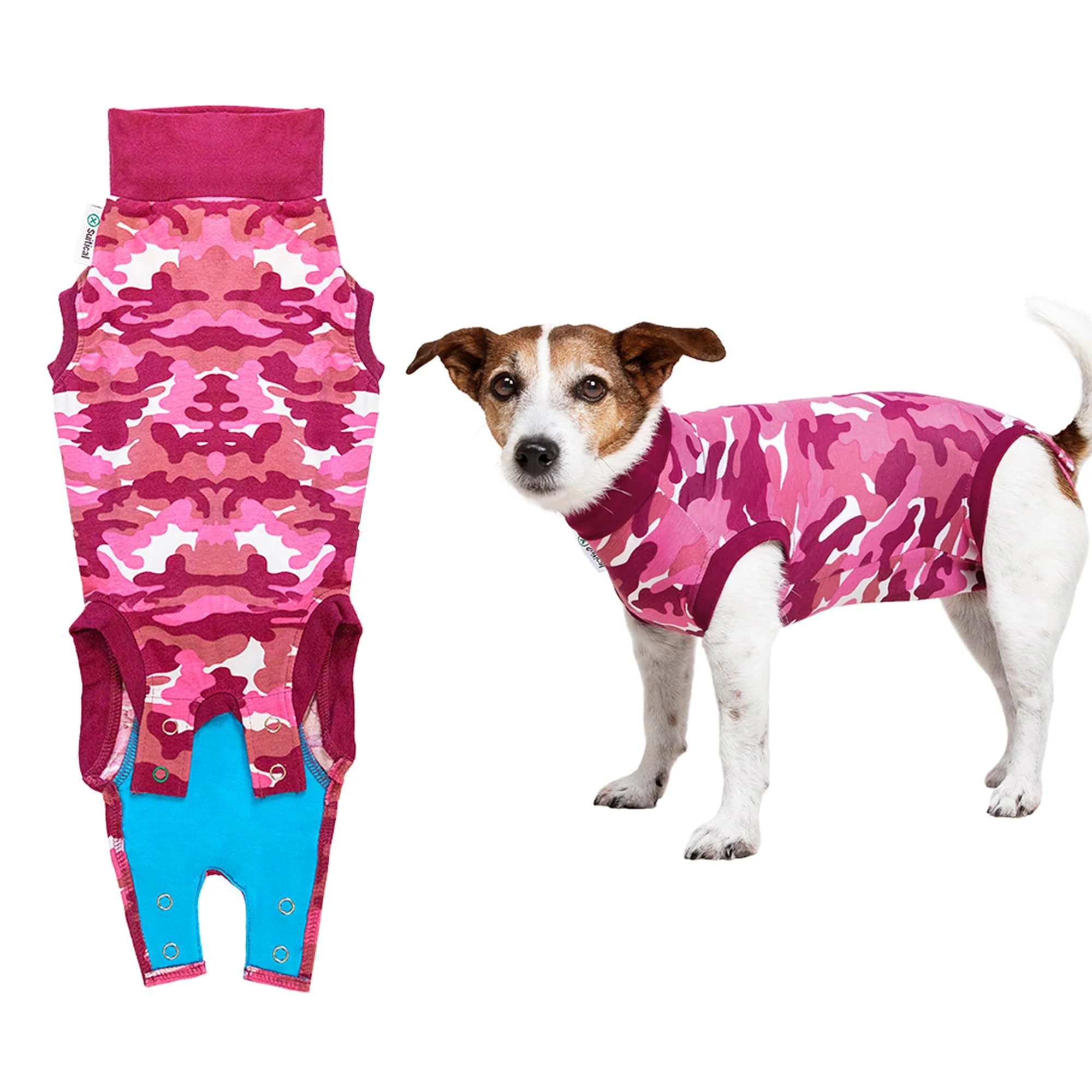 Contemporary Suitical Recovery Suit for Dogs Comfort Protection Easy Care Pink Camouflage 3XS Easy-to-Use