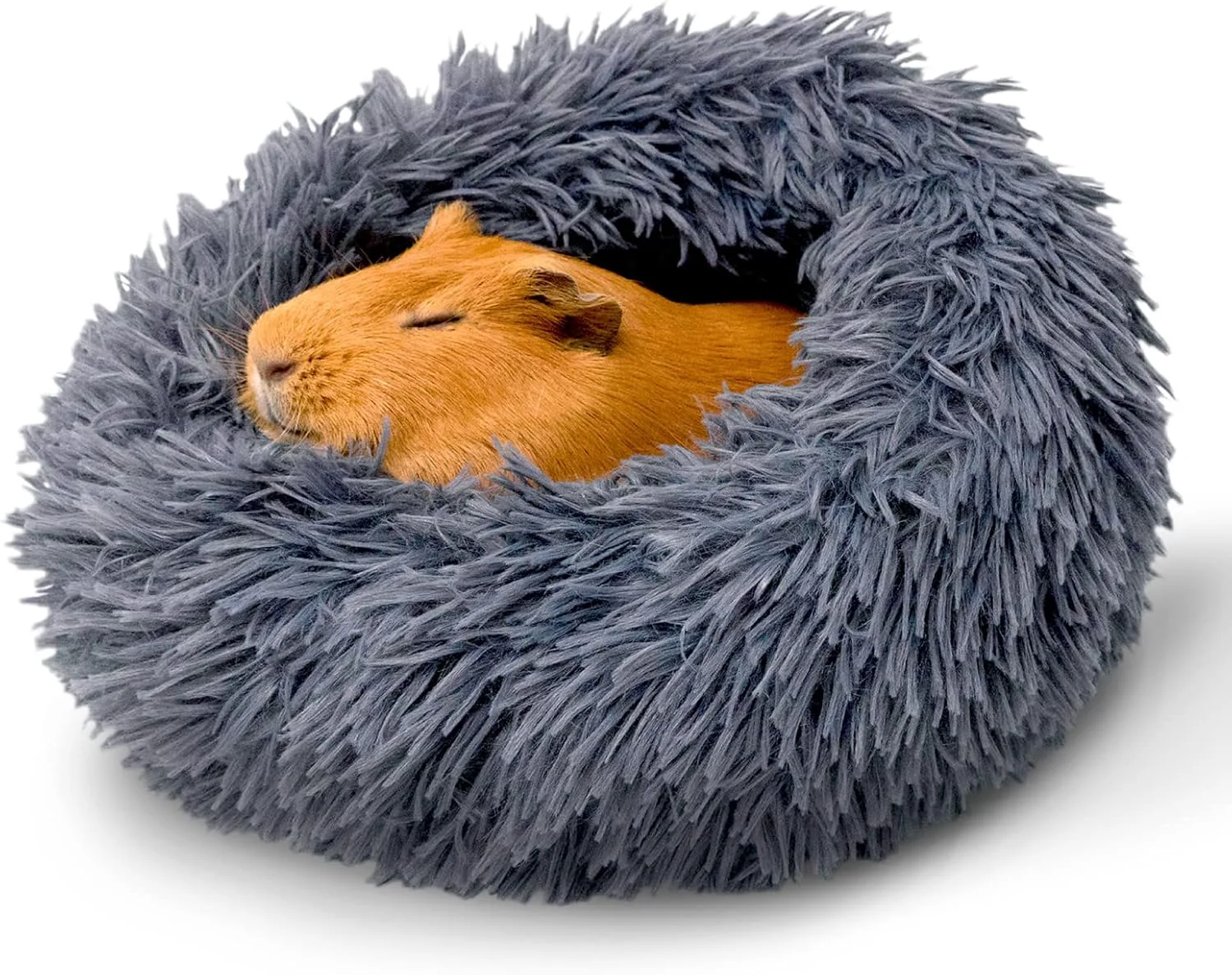 Traditional Paw Inspired Furr-O Burrowing Pet Bed with Zip-On Spandex and Fleece Bottoms for Guinea Pigs and Other Small Animals Cozy Carrier Hideout Enrichment Toy Cage Accessories Dark Gray Smooth