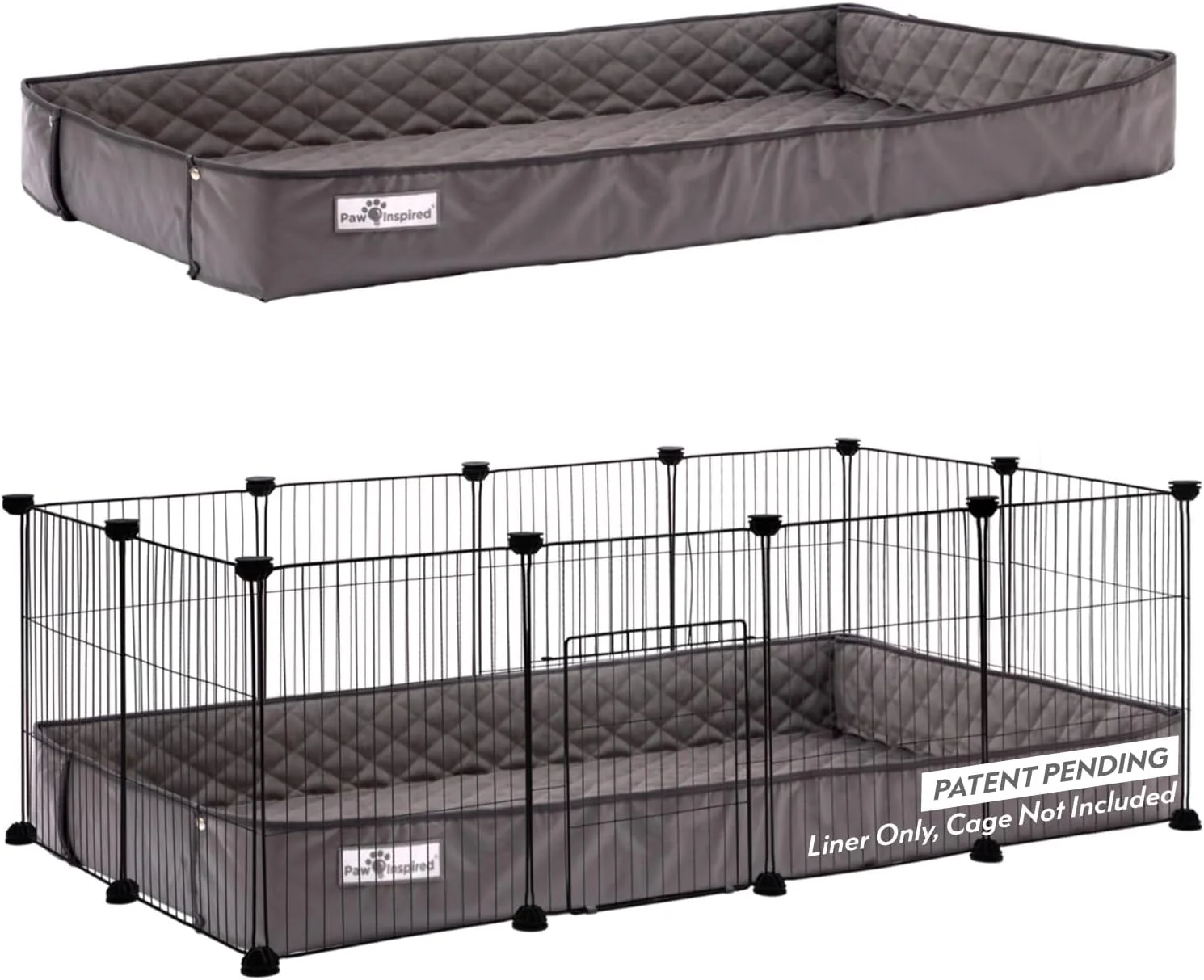 Quality Paw Inspired Critter Box Washable Guinea Pig Cage Liners with Raised Sides Fleece Bedding for Guinea Pigs Rabbits Hamsters Small Animals Edge Protected Pee Pads 2x4 12 Grids Premium Material