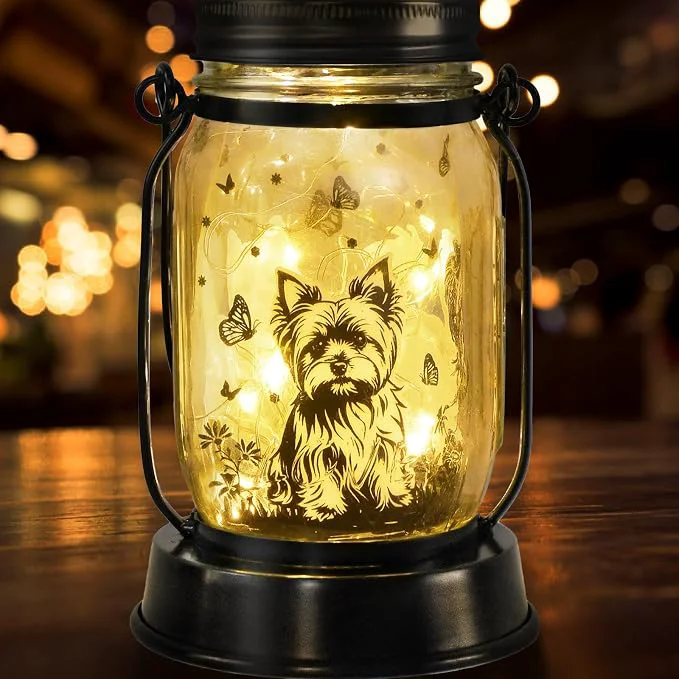 Detailed Yorkie Dog Gifts for Women Men Yorkshire Terrier Solar Lanterns Mom Birthday Effective