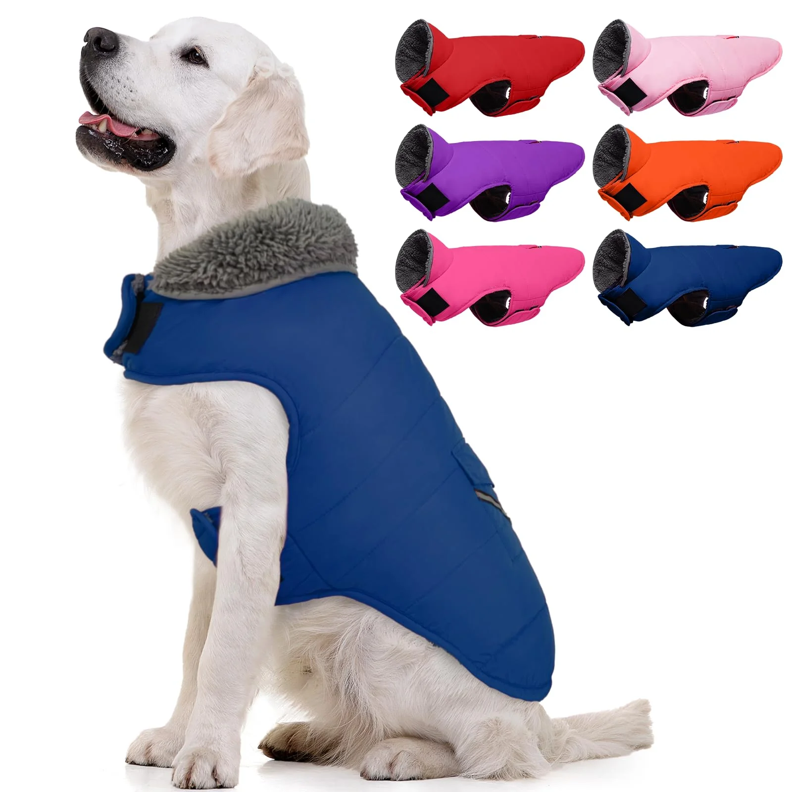 Elite MIGOHI Warm Dog Winter Coat - Windproof Fleece Jacket with Reflective Trim Top-Quality