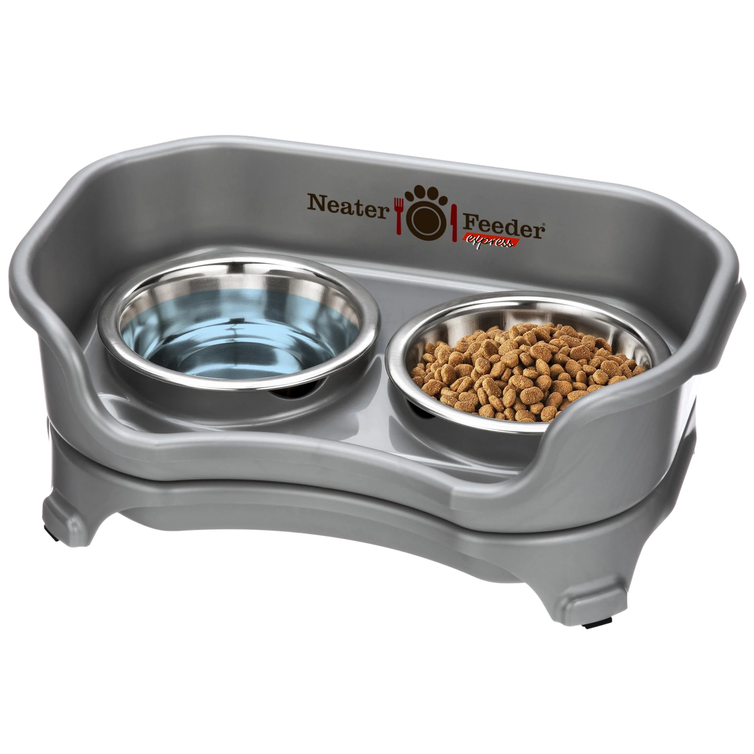 Eco-Friendly Neater Feeder Express Mess-Proof Cat Bowls d – No-Spill Feeding Station Grey Smart