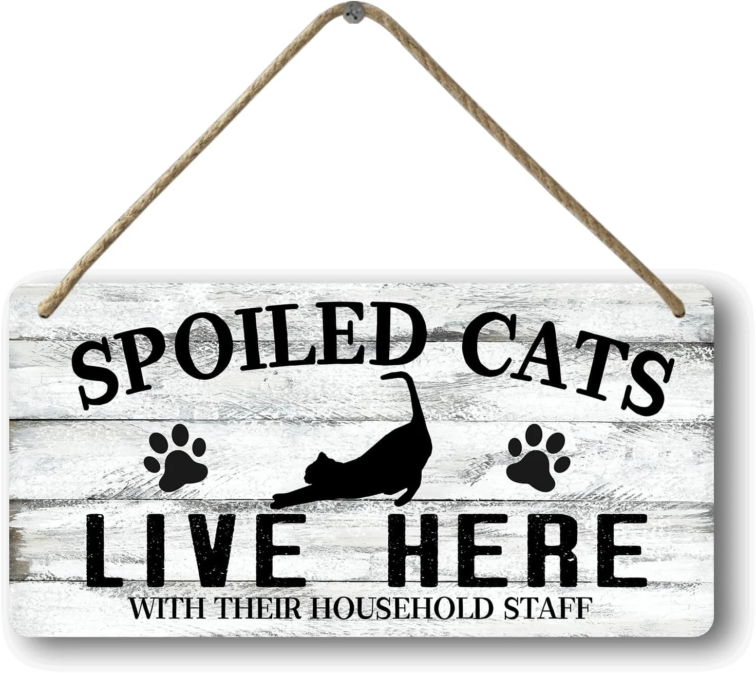 Organic Cat Wall Decor For Cat Lovers Hanging Wood Cat Home Decor Fall Cat Wooden Sign Cat Christmas Decor Spoiled Cats And Their Staff Live Here Sign Cats Only Signs Cat Welcome People Tolerated Sign 12x6 In Luxury