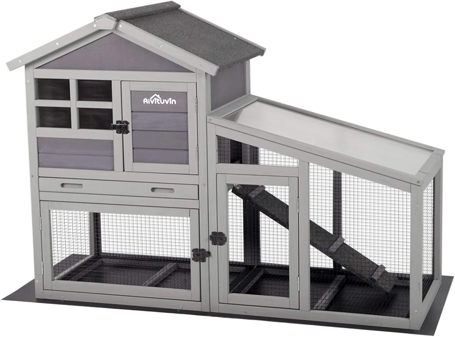 Top-Quality Aivituvin Rabbit Hutch Outdoor Chickecn Coop Indoor Bunny Cage with Pull Out Tray Upgrade Version Removable Bottom Wire Mesh 53.4 L x 23.6 W x 38.1 H Safe