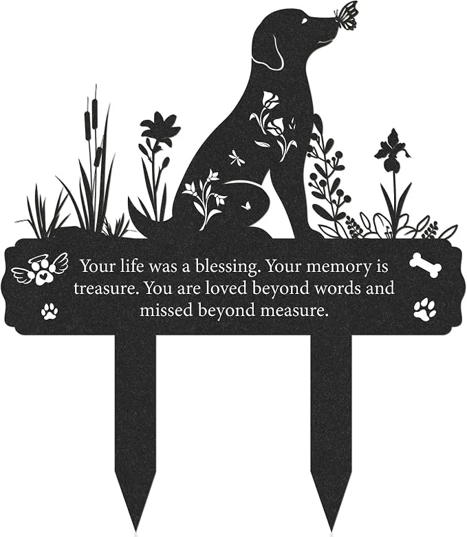 Premium Grave Markers for Cemetery for Dog Metal Grave Markers Yard Memorial Pet Dog Genuine