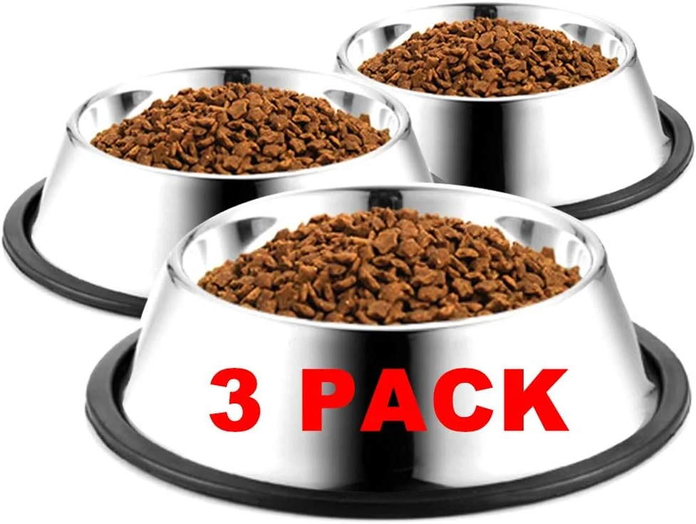 Smart Stainless Steel Dog Bowls 1.5 Cup 12oz Cat Bowl Water and Food with Rubber Base Pet Bowls for Small Dogs Cats Puppy Rabbit and Kitten 3Pack Expertly Made