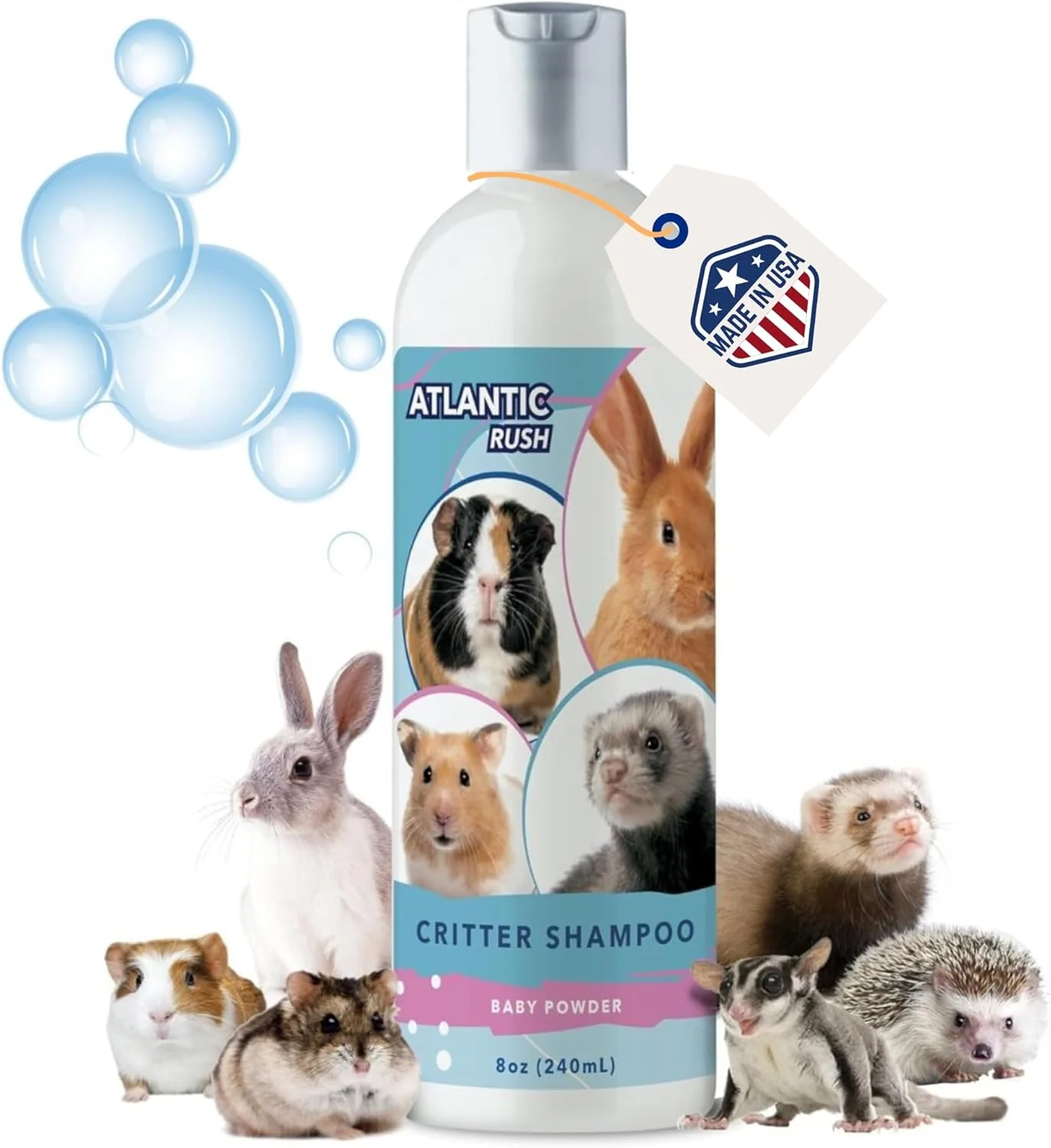 Verified Critter Shampoo for Small Pets - 8oz Small Animal Baby Powder Scented Shampoo - Pet Shampoo for Small Critters Including Ferrets Guinea Pigs Rabbits Hedgehogs Hamsters Sugar Gliders Prestigious