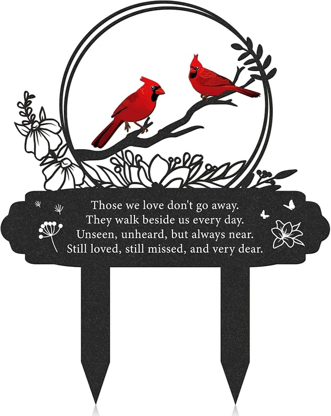 Advanced Cardinal Grave Decorations for Cemetery Metal Memorial Stakes Grave Healthy