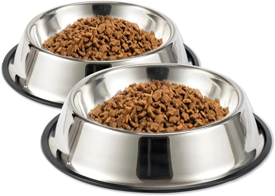 Carefully Designed Stainless Steel Dog Bowls 1 Cup 8oz Cat Bowl Water and Food with Rubber Base Pet Bowls for Small Dogs Cats Puppy Rabbit and Kitten 2Pack Recyclable