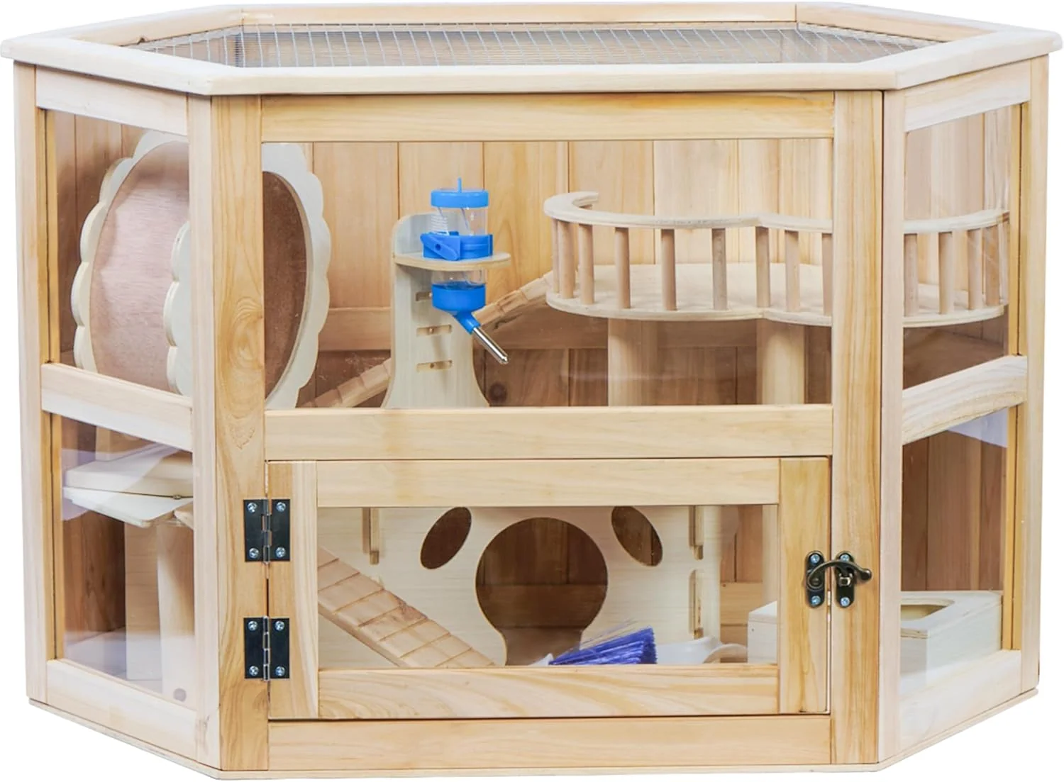 Prestigious Wooden Hamster Cage 3 Tier Small Animal Cage Large Syrian Hamster House with Openable Top and Acrylic Sheets 11-Piece Set 30 L x 20 W x 20 H Genuine