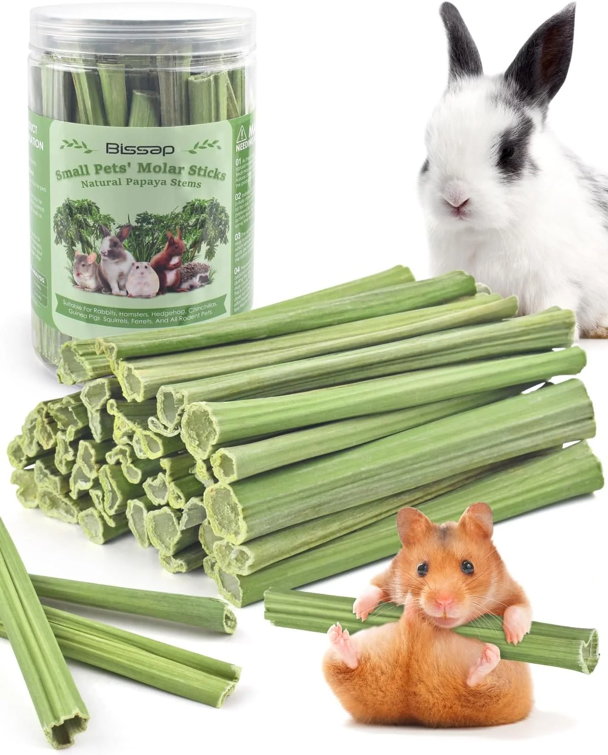 Casual Bissap 50PCS Rabbit Chew Sticks Natural Papaya Stems Bunny Chews Treats for Rabbits Hamsters Chinchillas Guinea Pigs Small Animals Organic Molar Chewing Snack Sophisticated