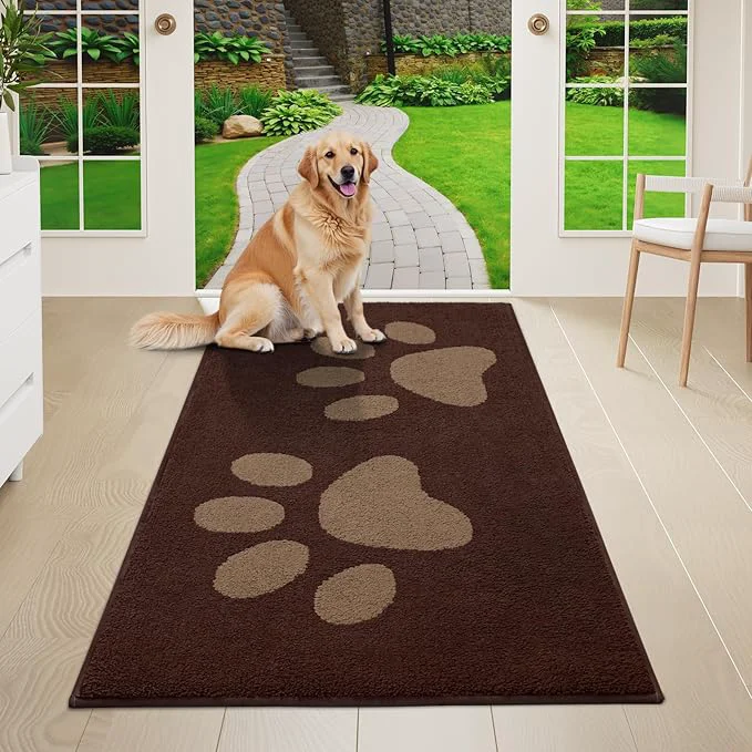 Responsible Buganda Dog Door Mat for Muddy Paws Absorbent Dirt Trapper Washable Indoor Fast
