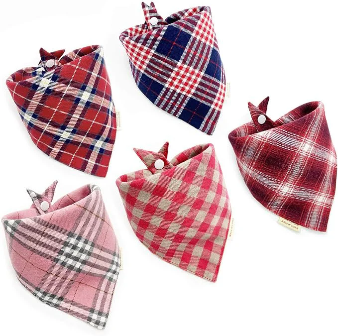 Carefully Designed Savier 5PCS Dog Bandanas with Button Expertly Made