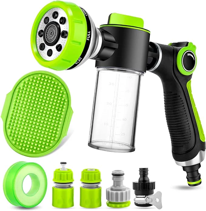 Durable Dog Washing Hose Attachment 8-in-1 Sprayer Mode Garden Hose Nozzle Easy-to-Use