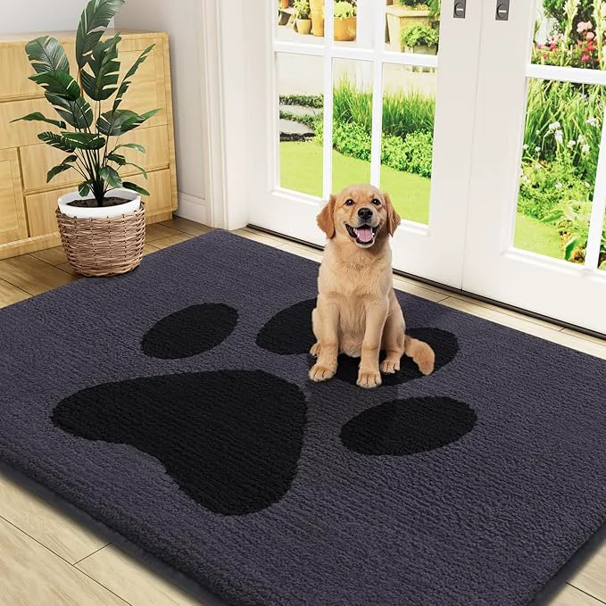 Verified Buganda Dog Door Mat for Muddy Paws Absorbent Dirt Trapper Non Slip Indoor Lightweight