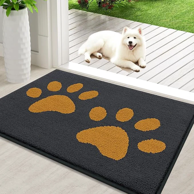 Eco-Friendly Buganda Dog Door Mat for Muddy Paws Absorbent Dirt Trapper Washable Indoor Genuine