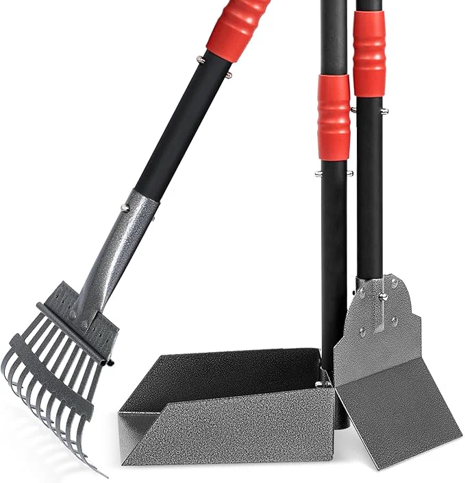 Breathable Heeyoo Dog Pooper Scooper Dog Poop Tray and Rake Set Pet Waste Removal Scoop Artisan