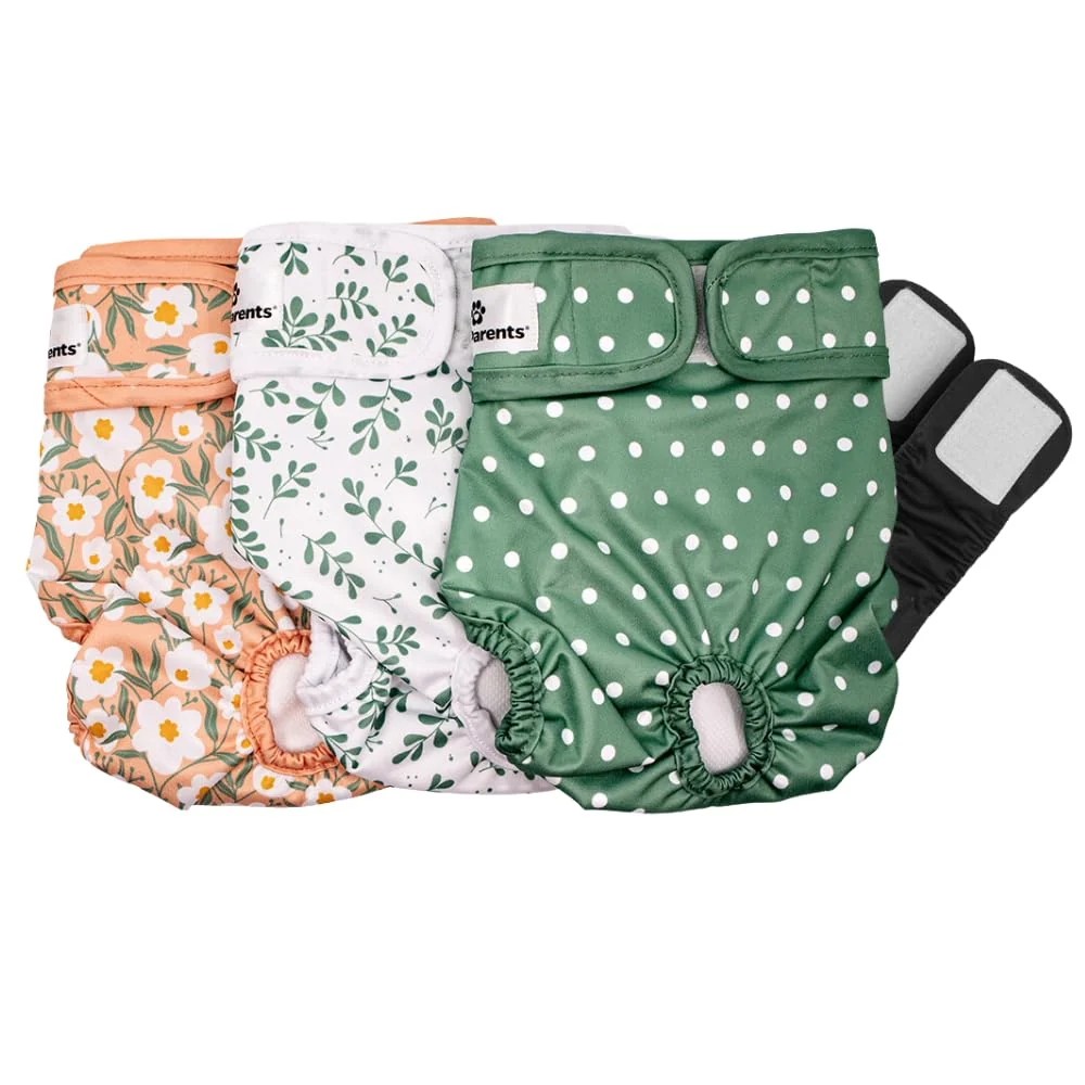 High-Quality Pet Parents® Washable Dog Diapers 3-Pack Extendrs® – Medium Daisy Effective