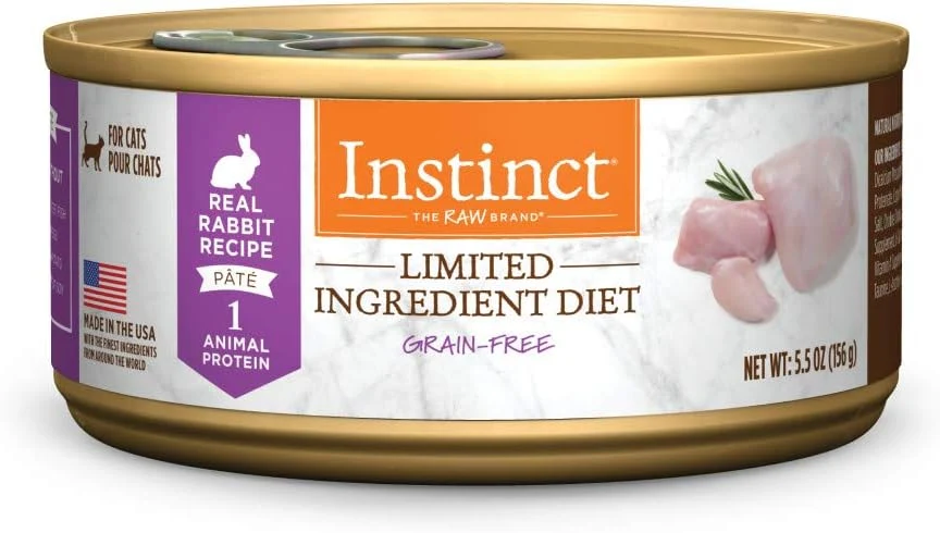 Relaxed Instinct Limited Ingredient Diet Natural Wet Cat Food Grain Recipe - Rabbit 5.5 oz. Cans Pack of 12 World-Class