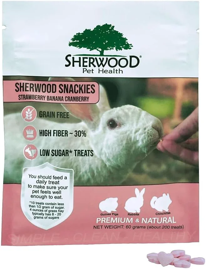 Stylish Sherwood Pet Health Snackies for Chinchillas Rabbits Guinea Pigs Grain- Fruit Low Sugar and High in Fiber Treats in Multiple Flavors Reusable