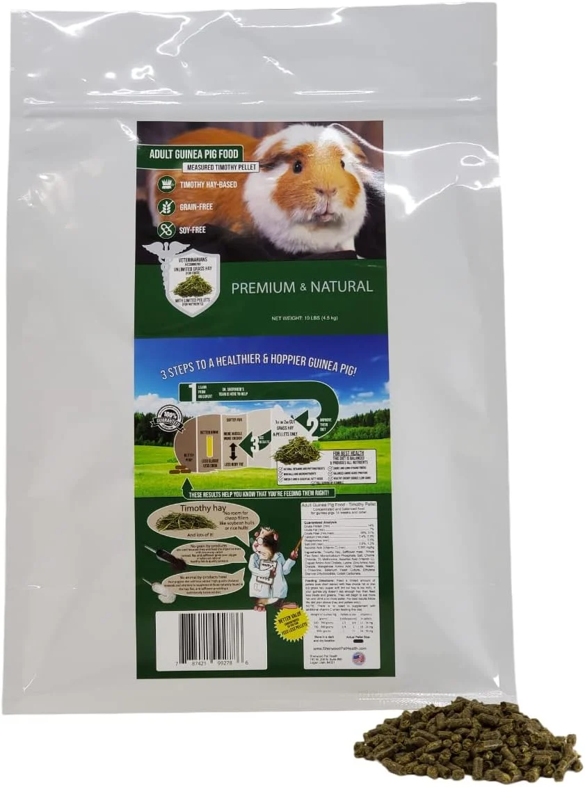 Efficient Sherwood Pet Health Adult Guinea Pig Food Measured Timothy Pellet 10 Pound Hay-Based Grain- Soy- for Better Digestion Contemporary