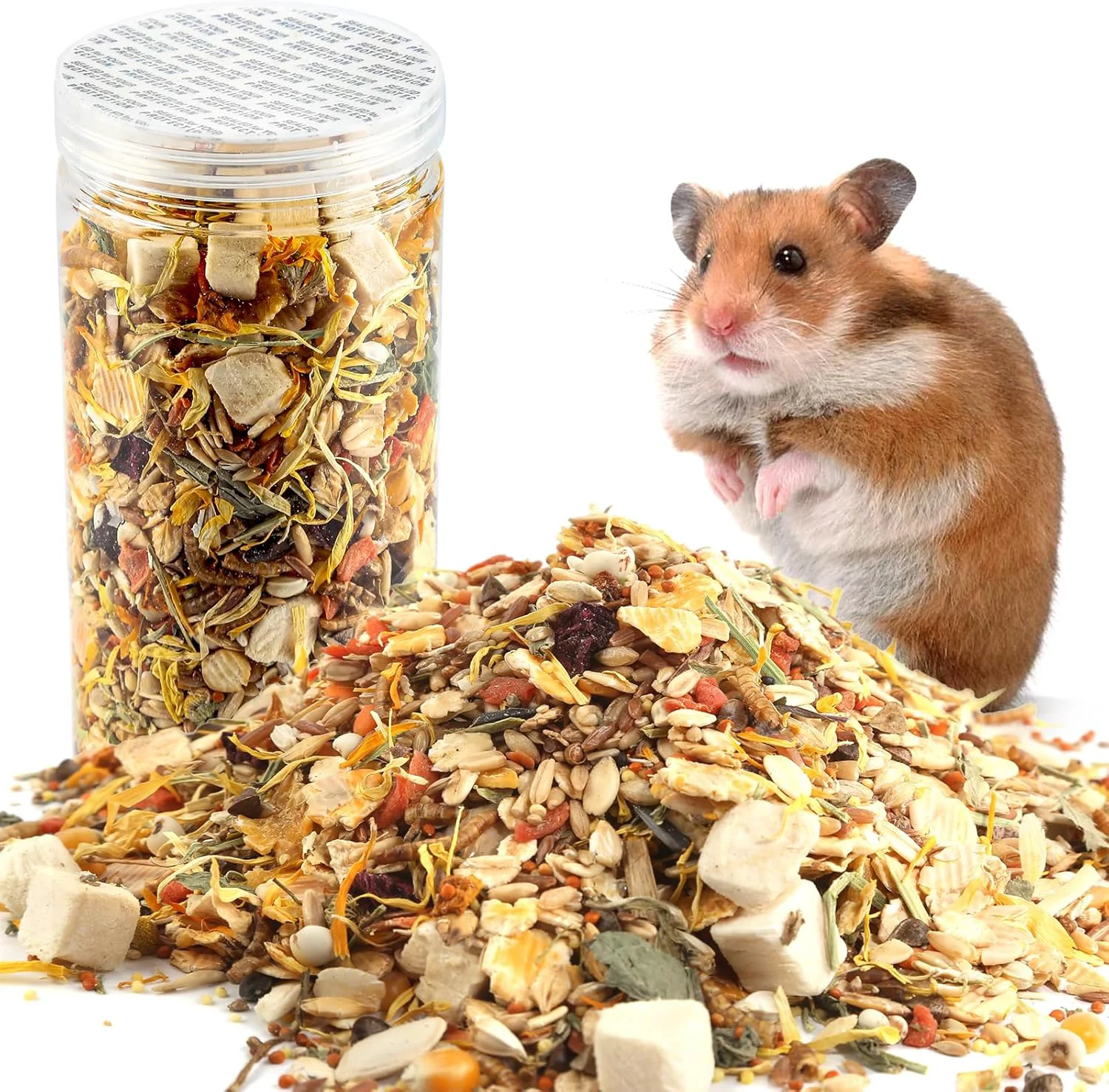 Top-Quality Gourmet Hamster Gerbil Food Dry Food for Hamsters-Supports Healthy Digestion and Healthy Teeth Unique Edible Treats for Guinea Pigs Hamsters Gerbils Artisan